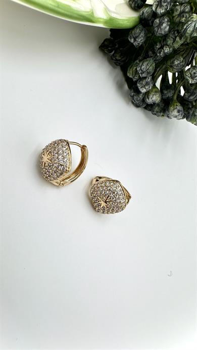 Vp Rose Taşlı Kare Model Küpe