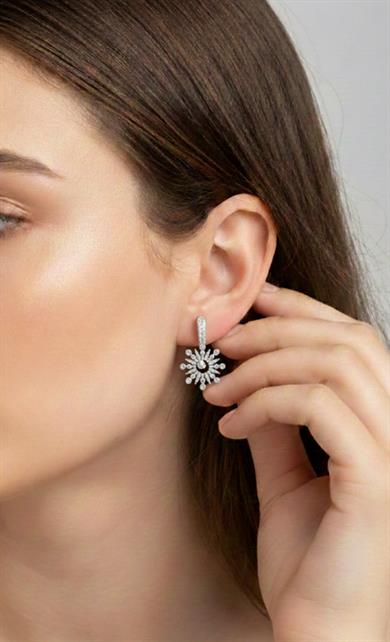 Vp Silver Çiçekli Küpe