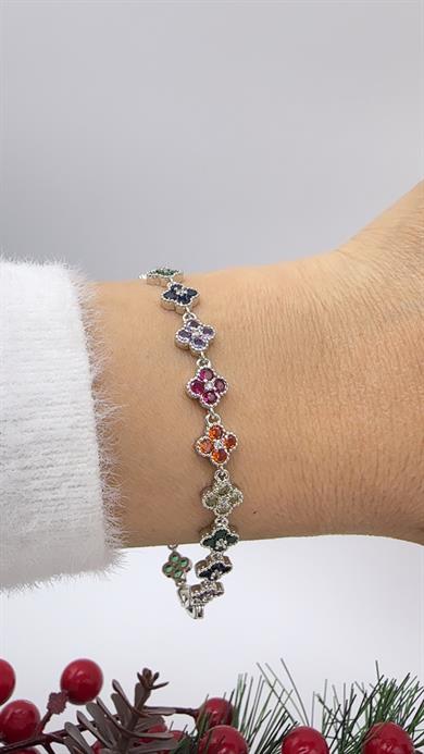 Vp Sılver Renkli Yonca Model Bileklik