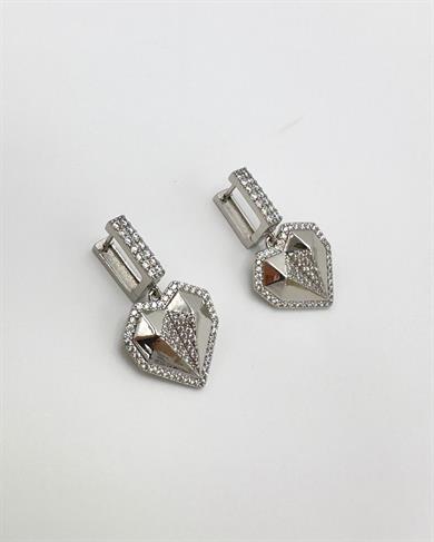 Vp Sılver Kalpli  Küpe