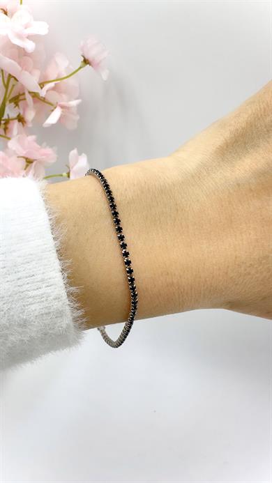 Vp Silver Siyah Altın Kaplama Suyolu Model Bileklik