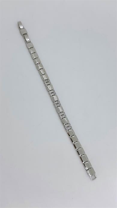 Vp Silver Taşlı Kare Model Bileklik