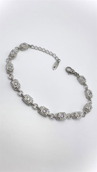 Vp Sılver Taşlı Küp Model Bileklik