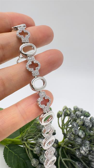 Vp Sılver Taşlı Oval Modelı Bileklik