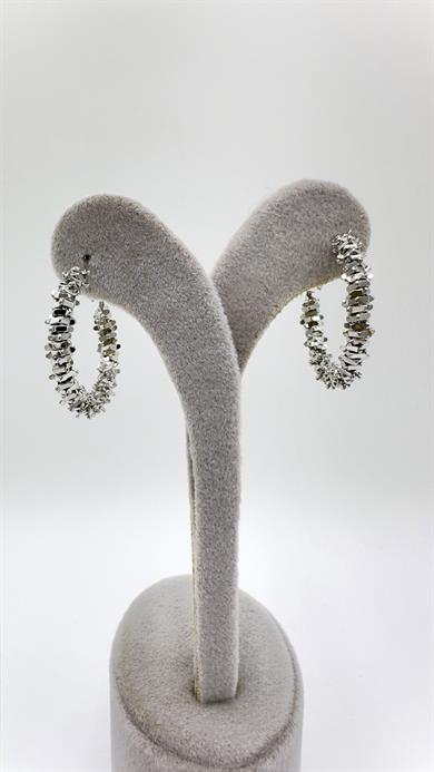 Vp Sılver Yıldız Tozu Halka Model Küpe