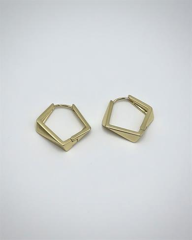 Vp14 K Altın Kaplama Geometrik Model Küpe