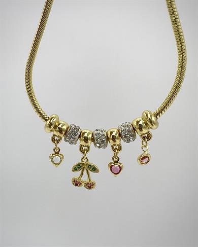 Vp14 K Altın Kaplama Kiraz Charmlı Bileklik