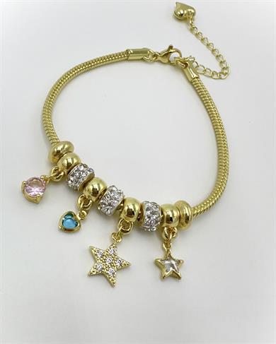 Vp14 K Altın Kaplama Yıldız Charmlı Bileklik