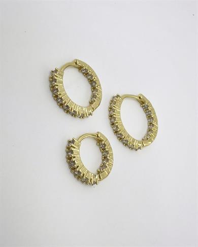 Vp14 K Taşlı 3lü Halka Model Küpe