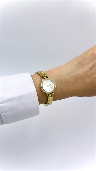 Yuvarlak Taşlı Beyaz Kadranlı Numunatıon Kordonlu  Saat