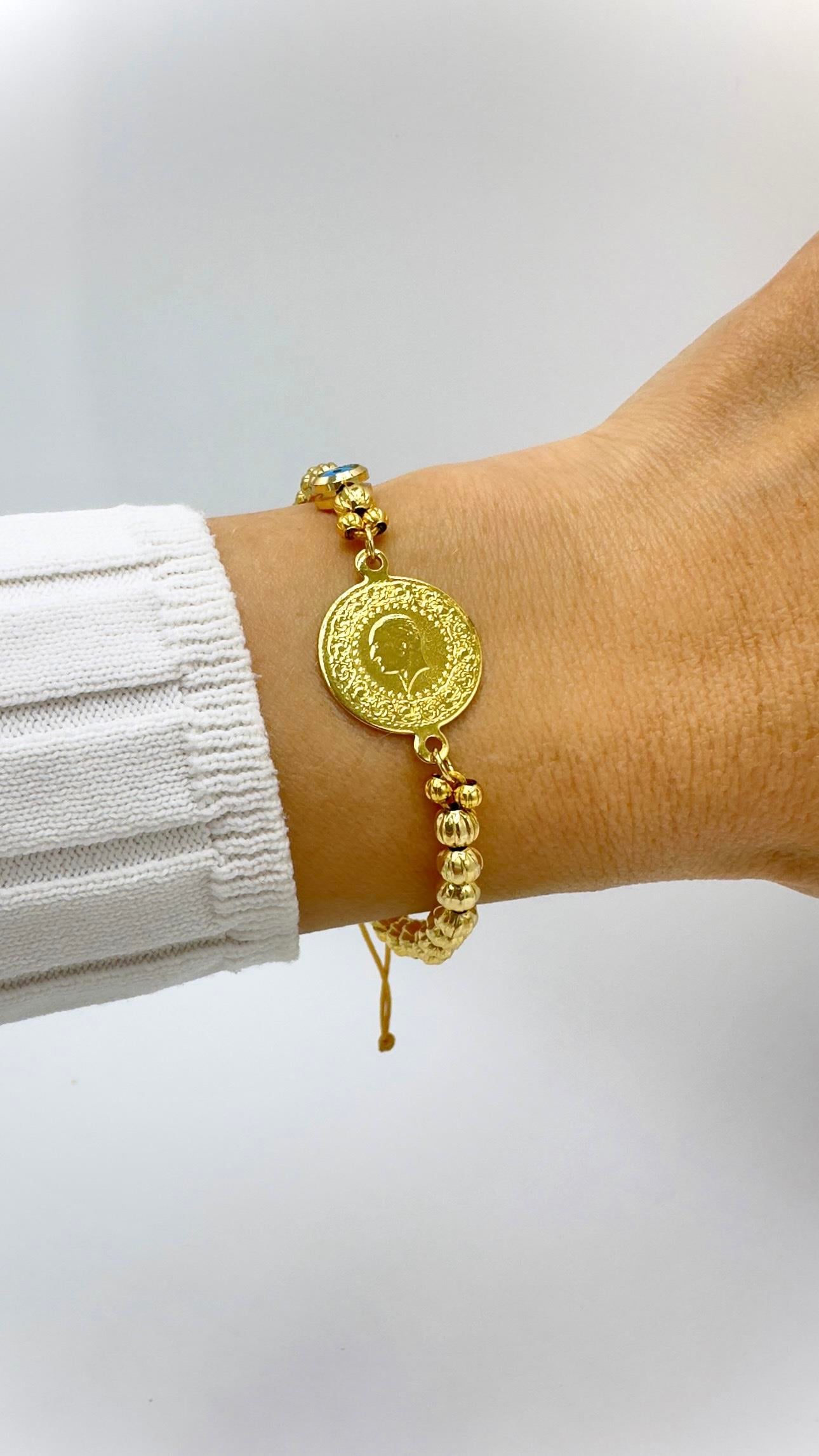 Altın Kaplama Çeyrek Dorika Asansör Bileklik