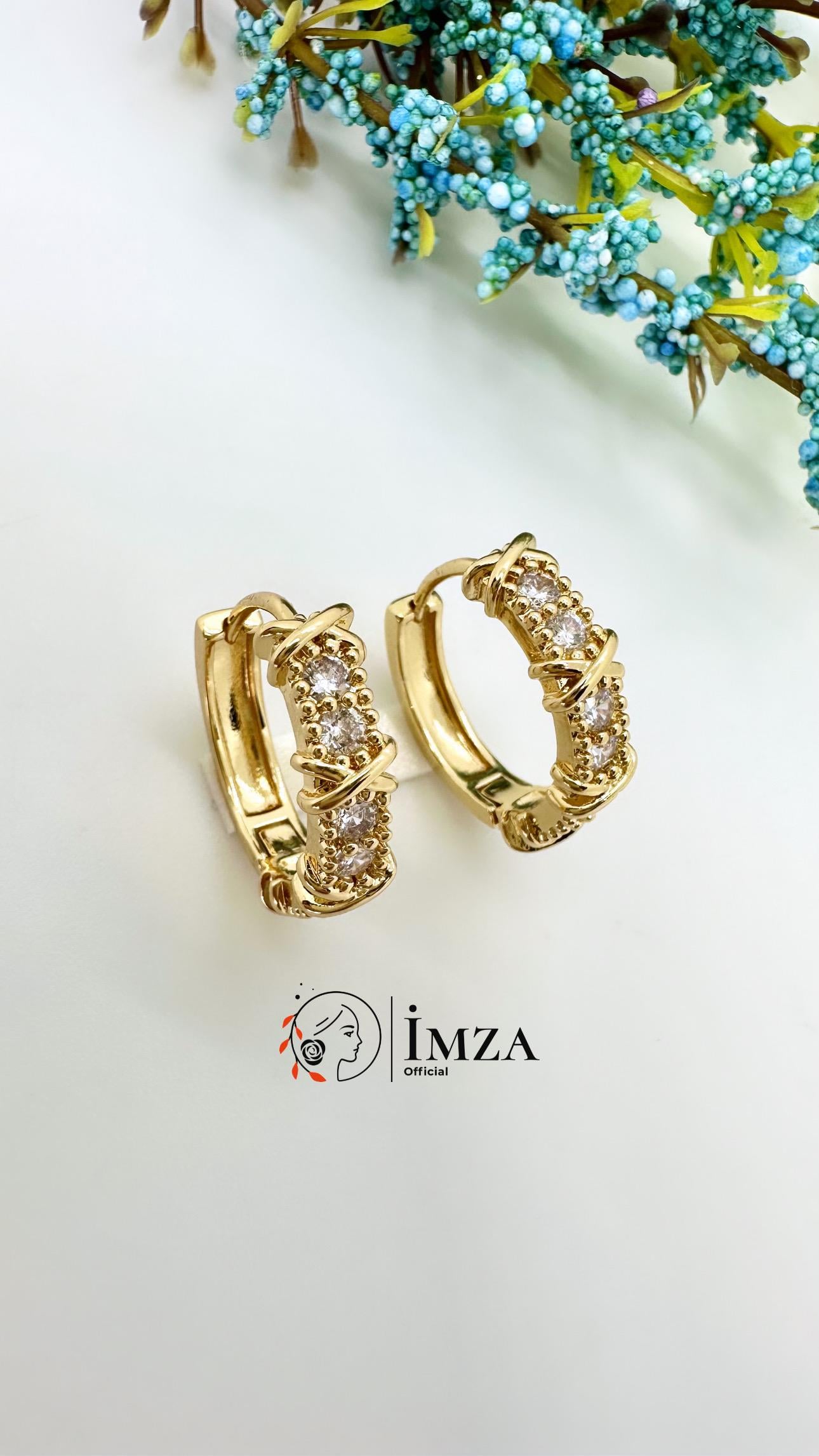 Çelik Gold Çarpı Model Küpe