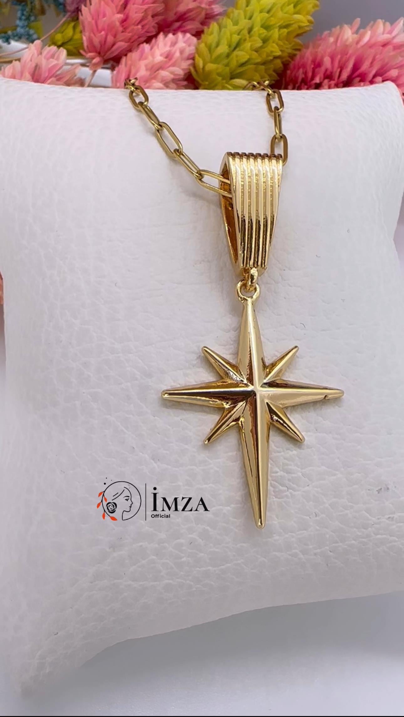 Çelik Gold Kutup Yıldızı Kolye