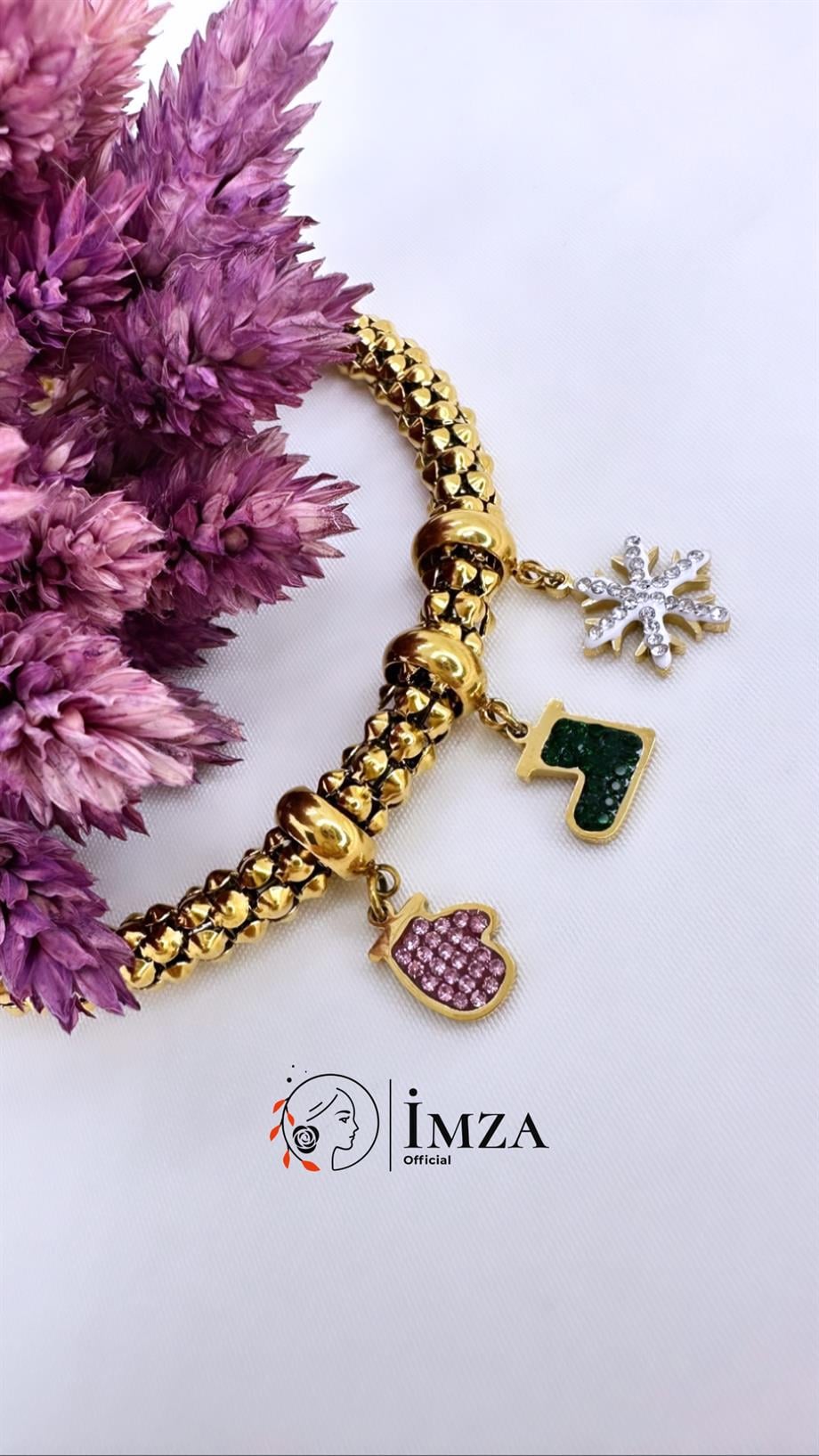 Çelik Kış Figürlü Bilezik