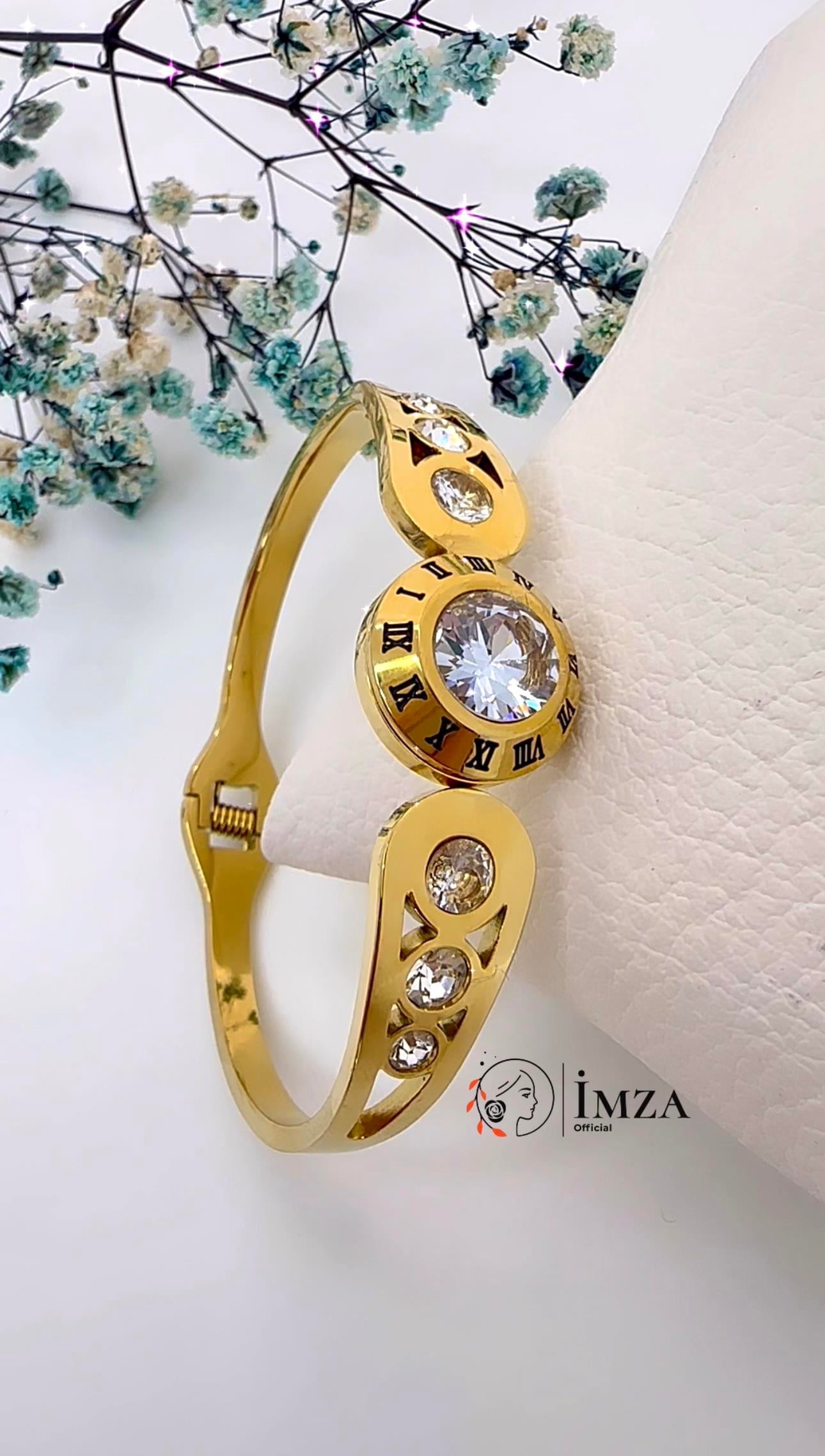 Çelik Roma Rakamlı Tektaş Kelepçe Bileklik