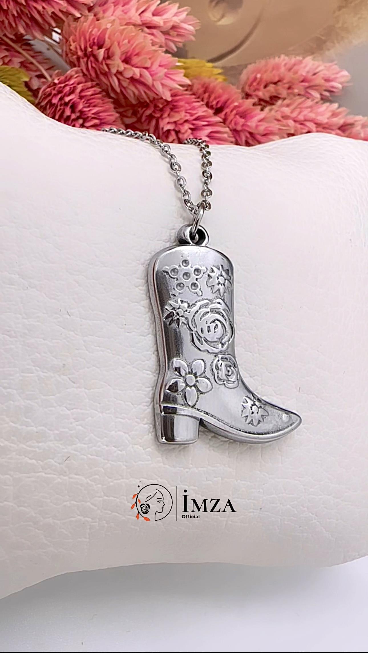 Çelik Silver Kovboy Çizme Kolye