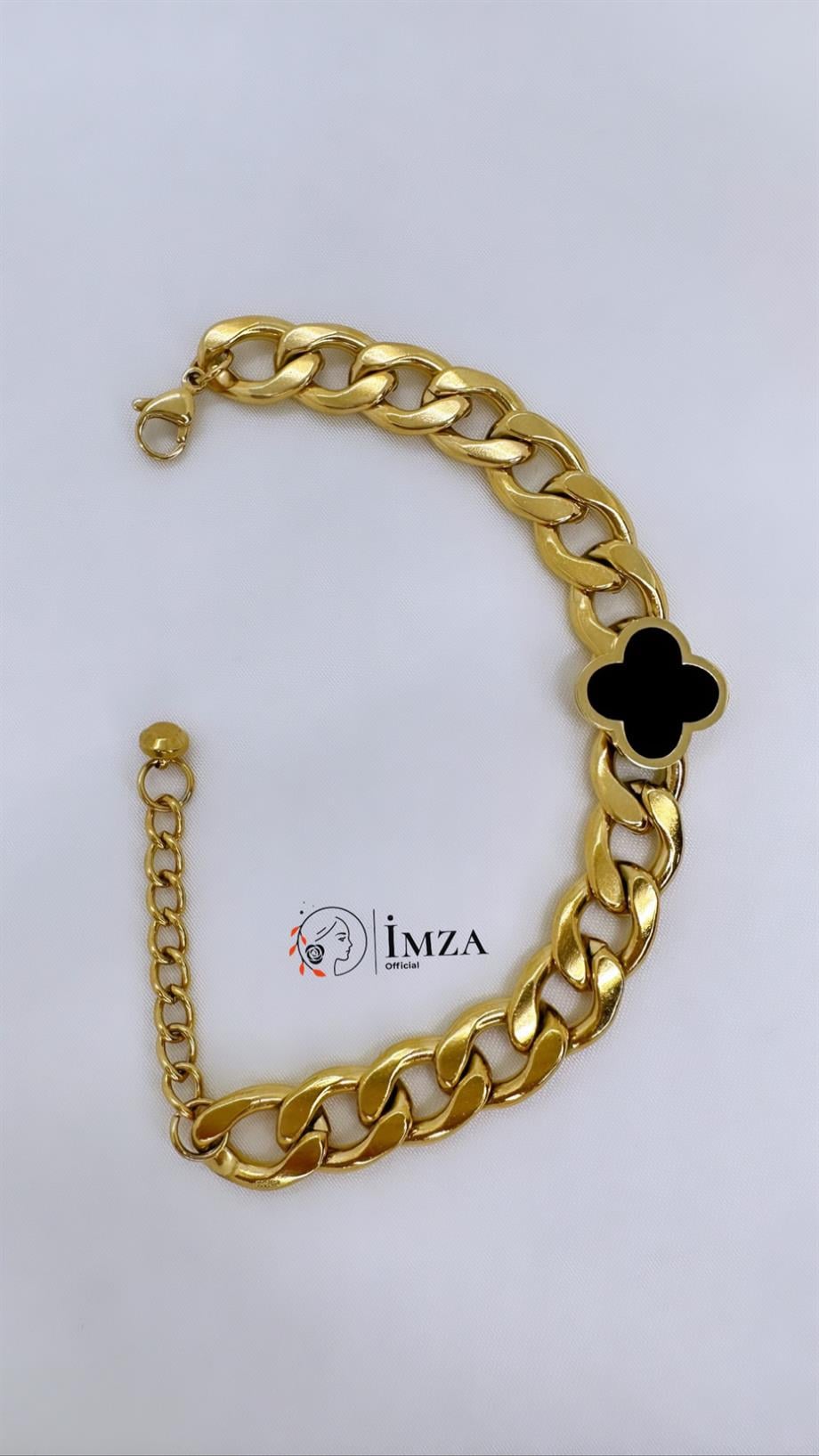 ÇELİK SİYAH YONCA BİLEKLİK