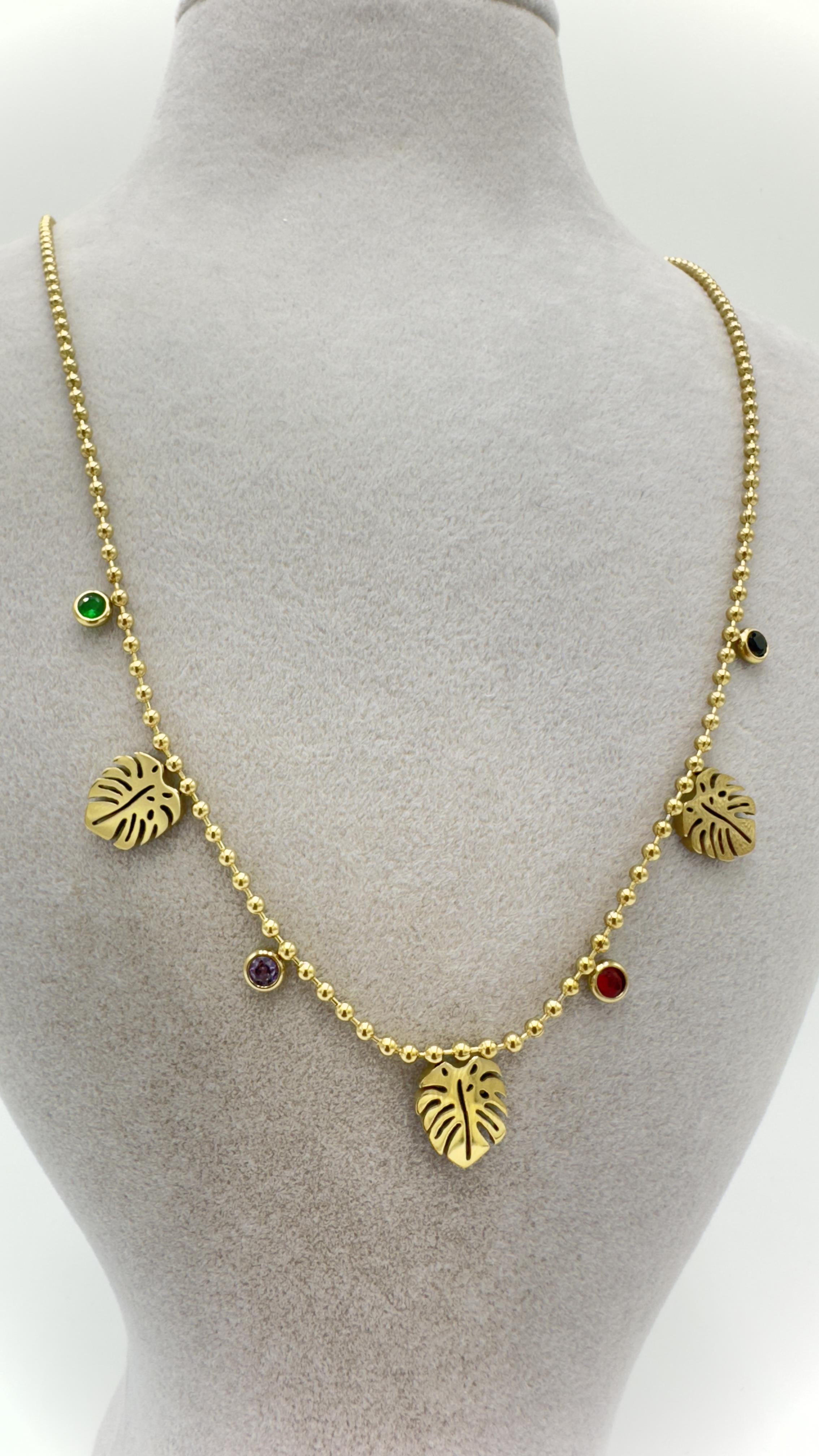 Çelik Yaprak Model Dorika Kolye