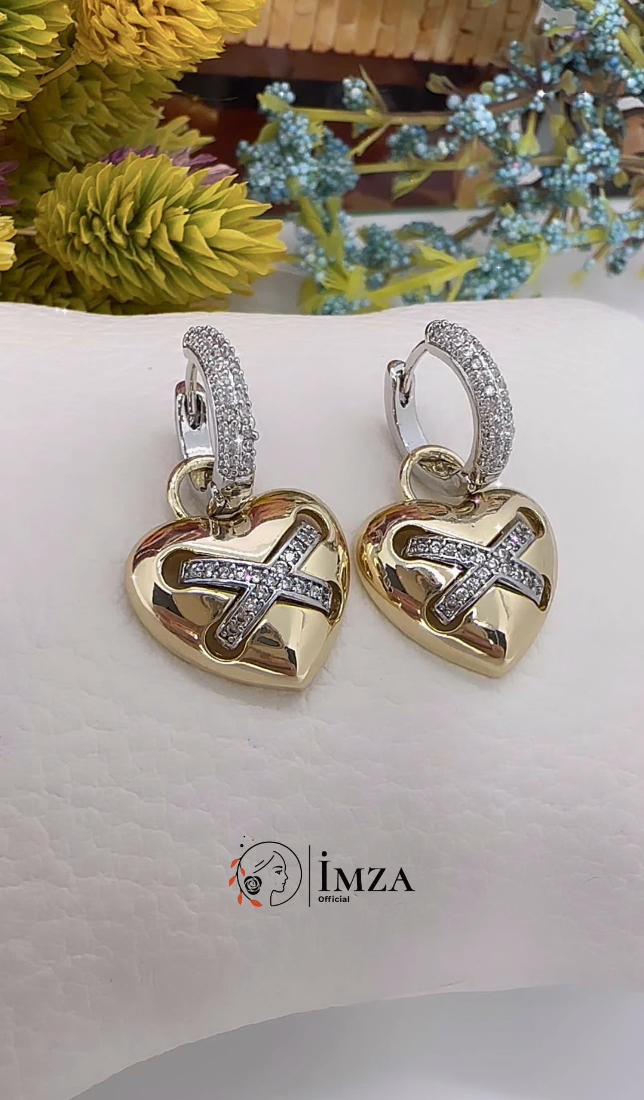 Gümüş Kaplama Marka Moel Kalpli Küpe