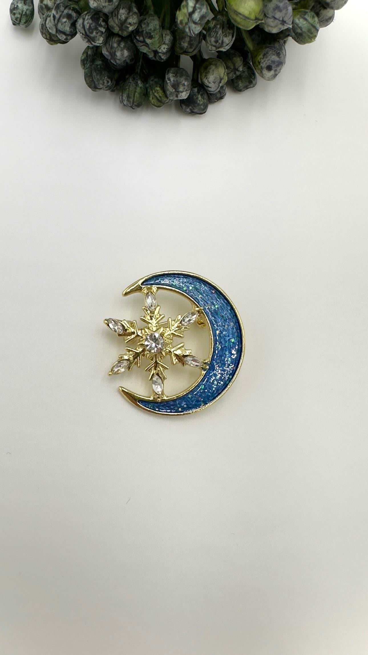 Mavi Renk Ay Yıldız Model Bronş