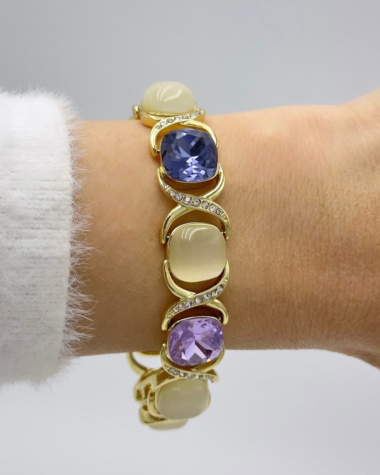 Paris Krıstal Mor Taşlı Sonsuz Tasarım Bileklik