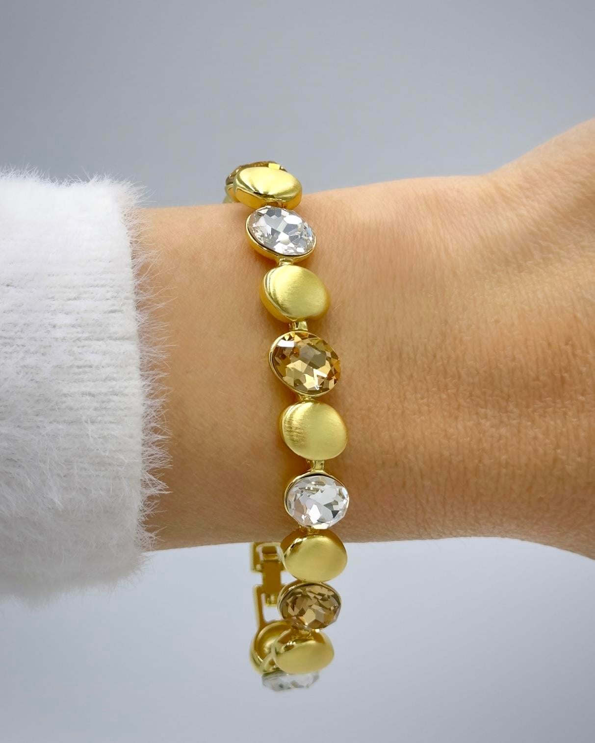 Paris Krıstal Taşlı Amber Zarafeti Model Tasarım Bileklik