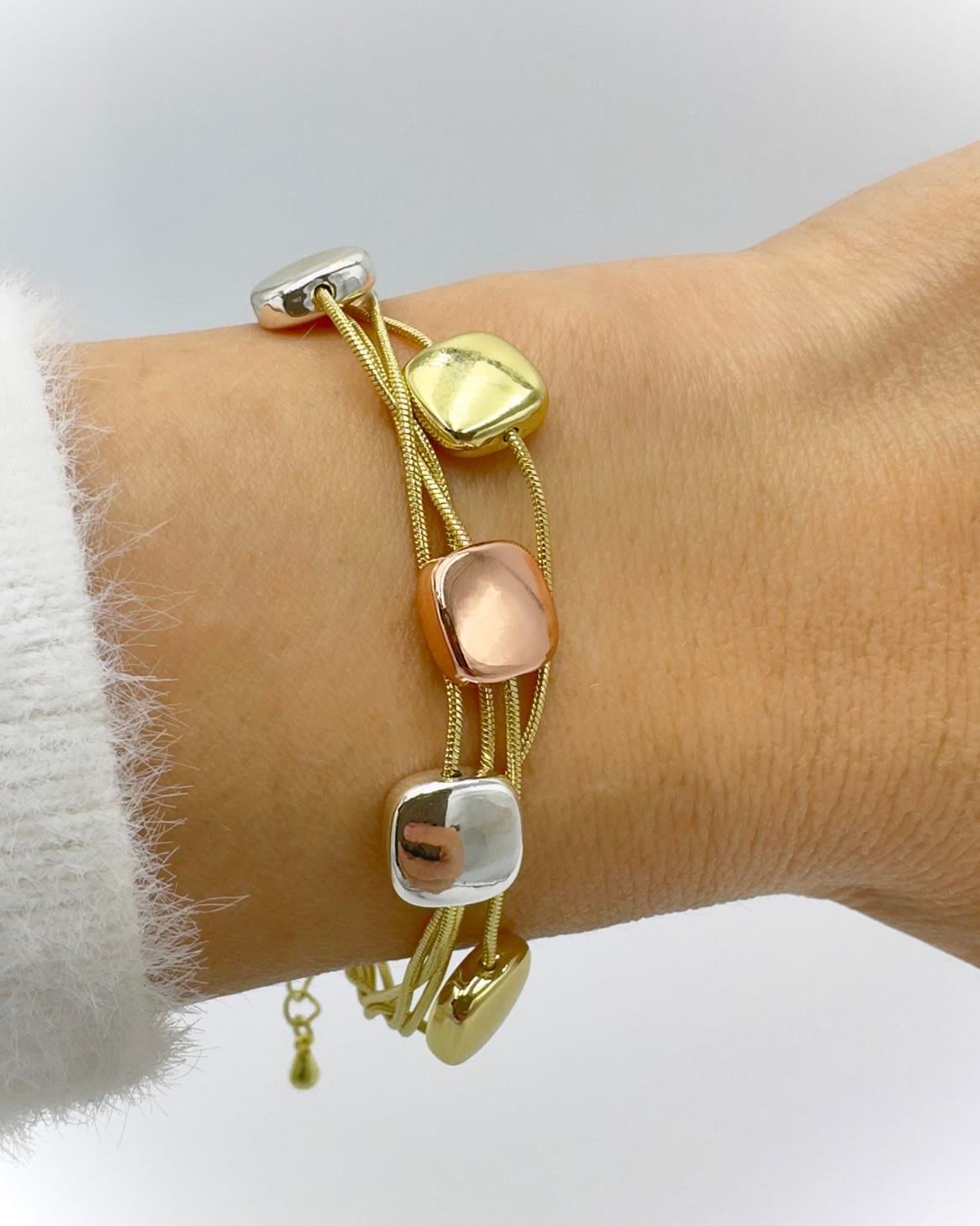 Renkli Kare Mel Tasarkm Model Bileklik