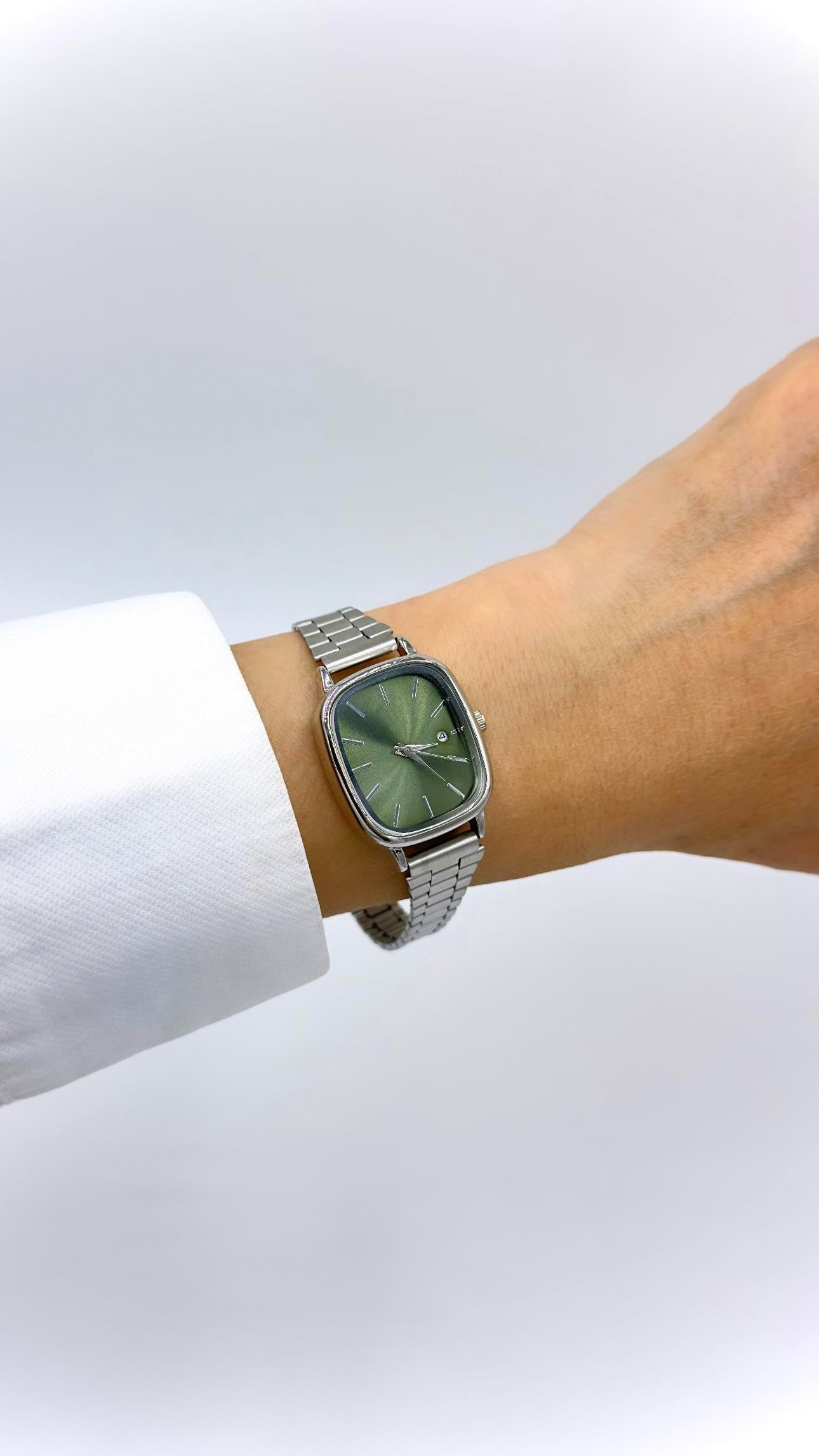 Rlx Sılver Dikdörtgen Yeşil Kadranlı Saat