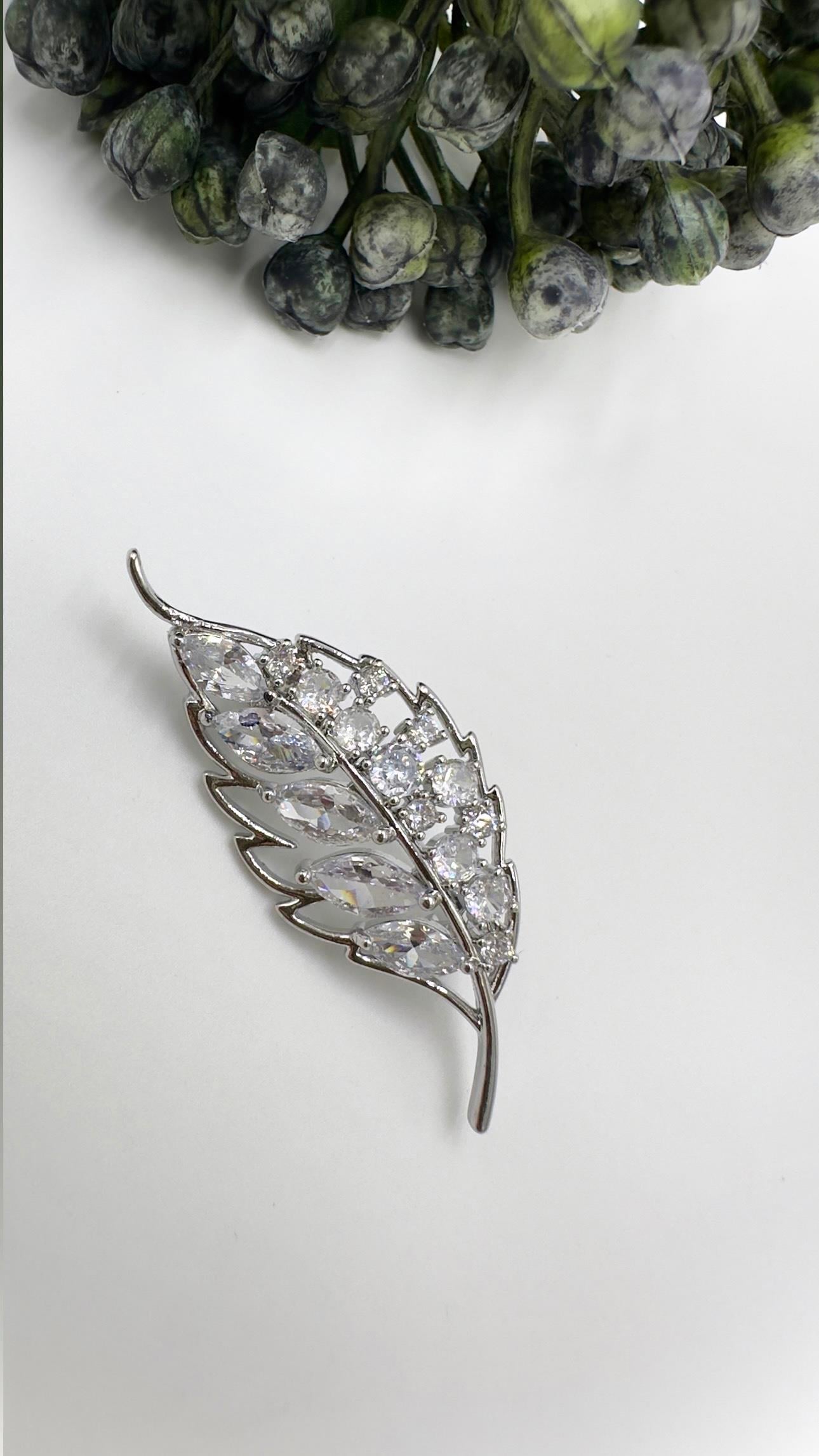 Sılver Çınar Yaprağı Model Broş