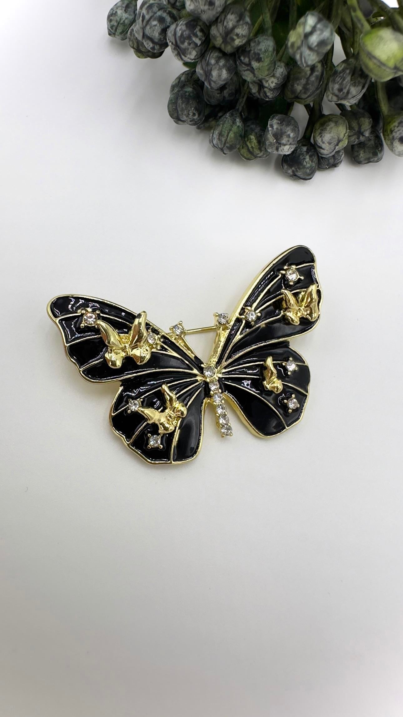 Siyah Renk Kelebek Broş