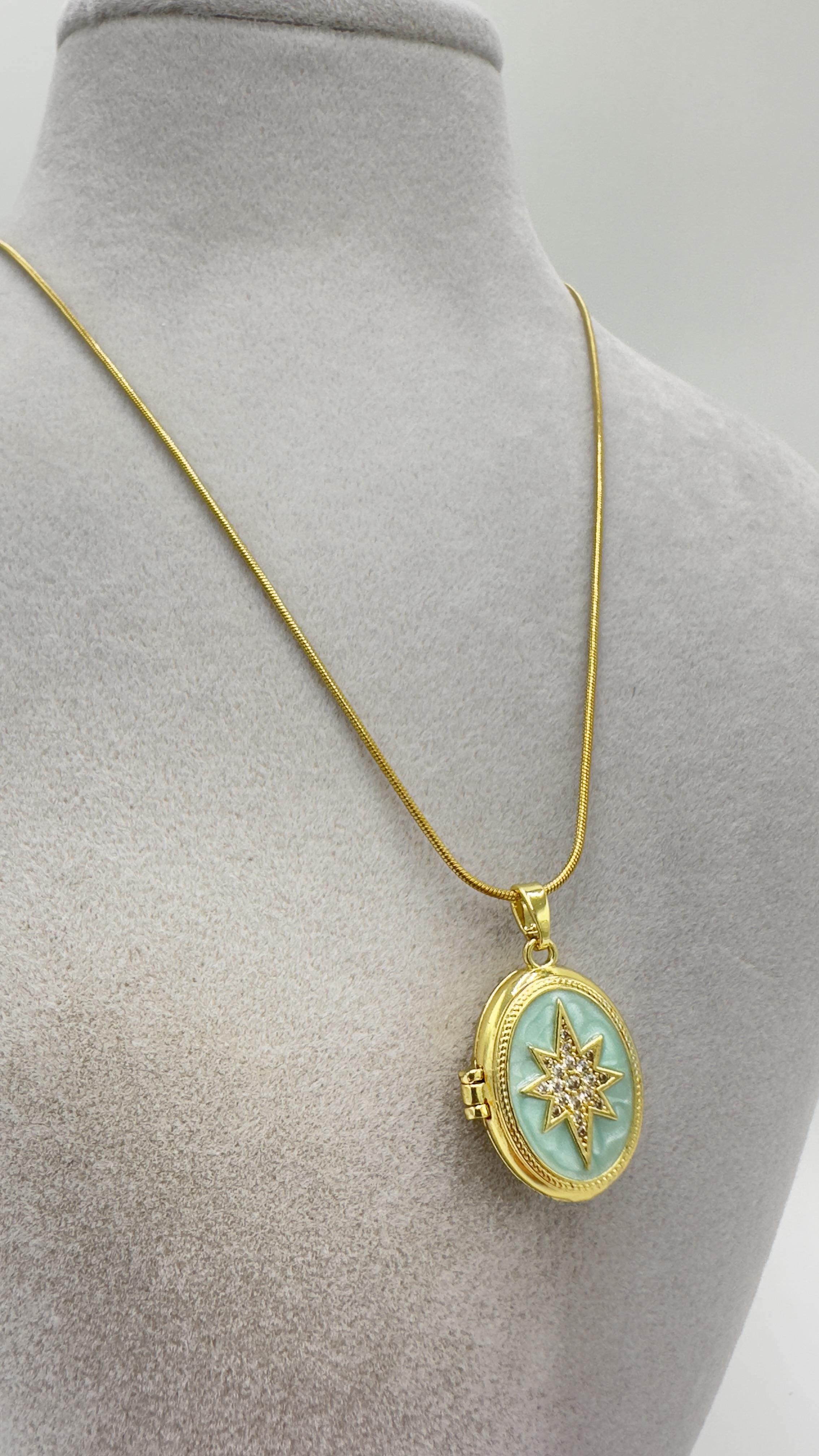 Turkuaz Siriüs Yıldızı Alya Model Kolye