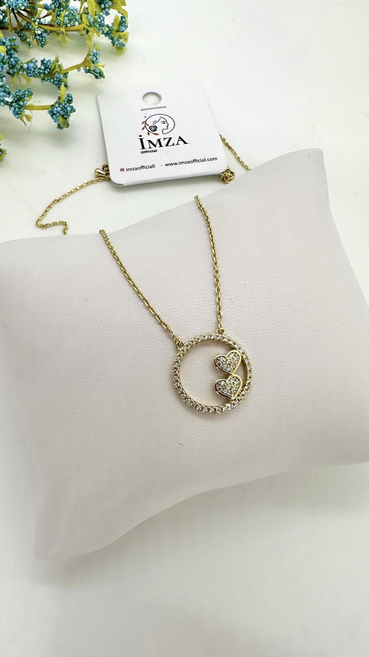 Vip 14 K Halkalı Kalbli Kolye
