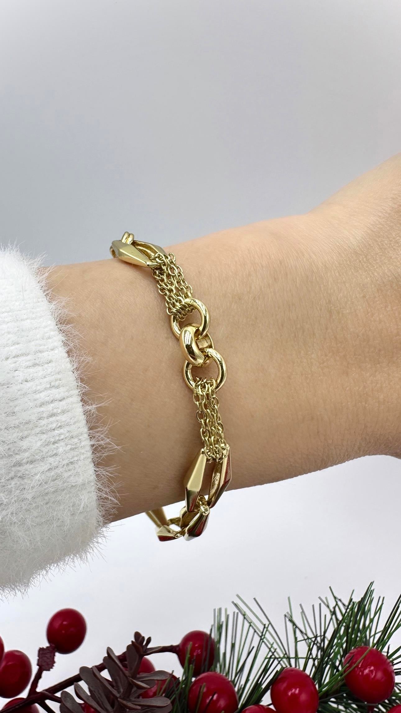 Vip 14 K Paperclip Model Bileklik