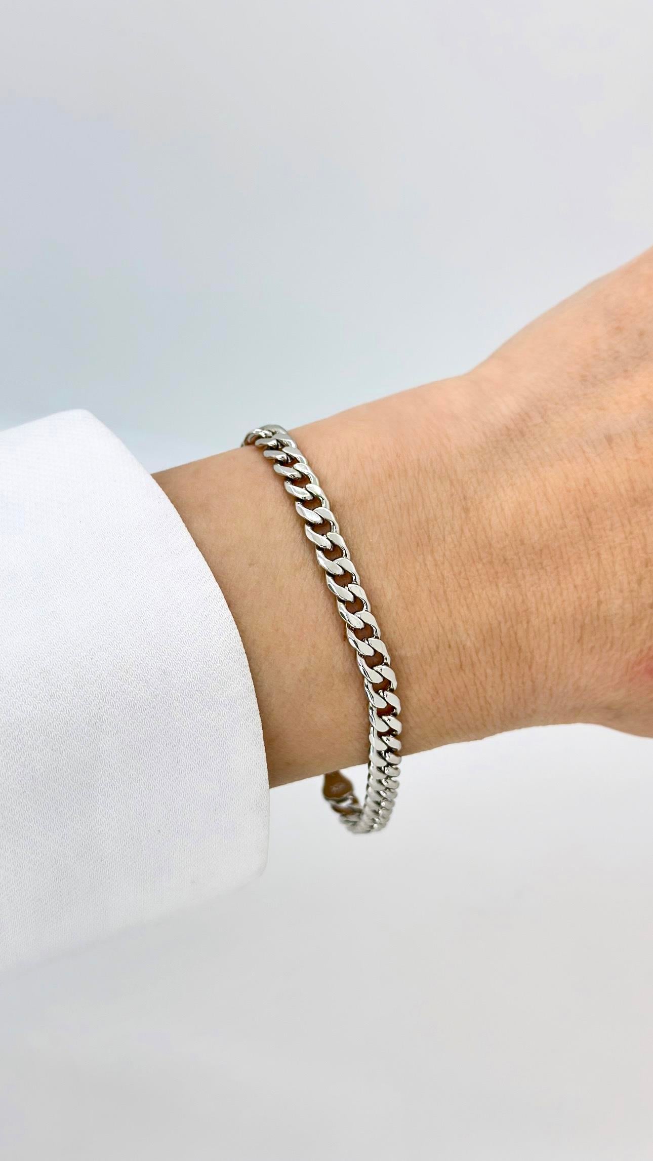 Vip 14 K Silver İnce Gurmet Bileklik