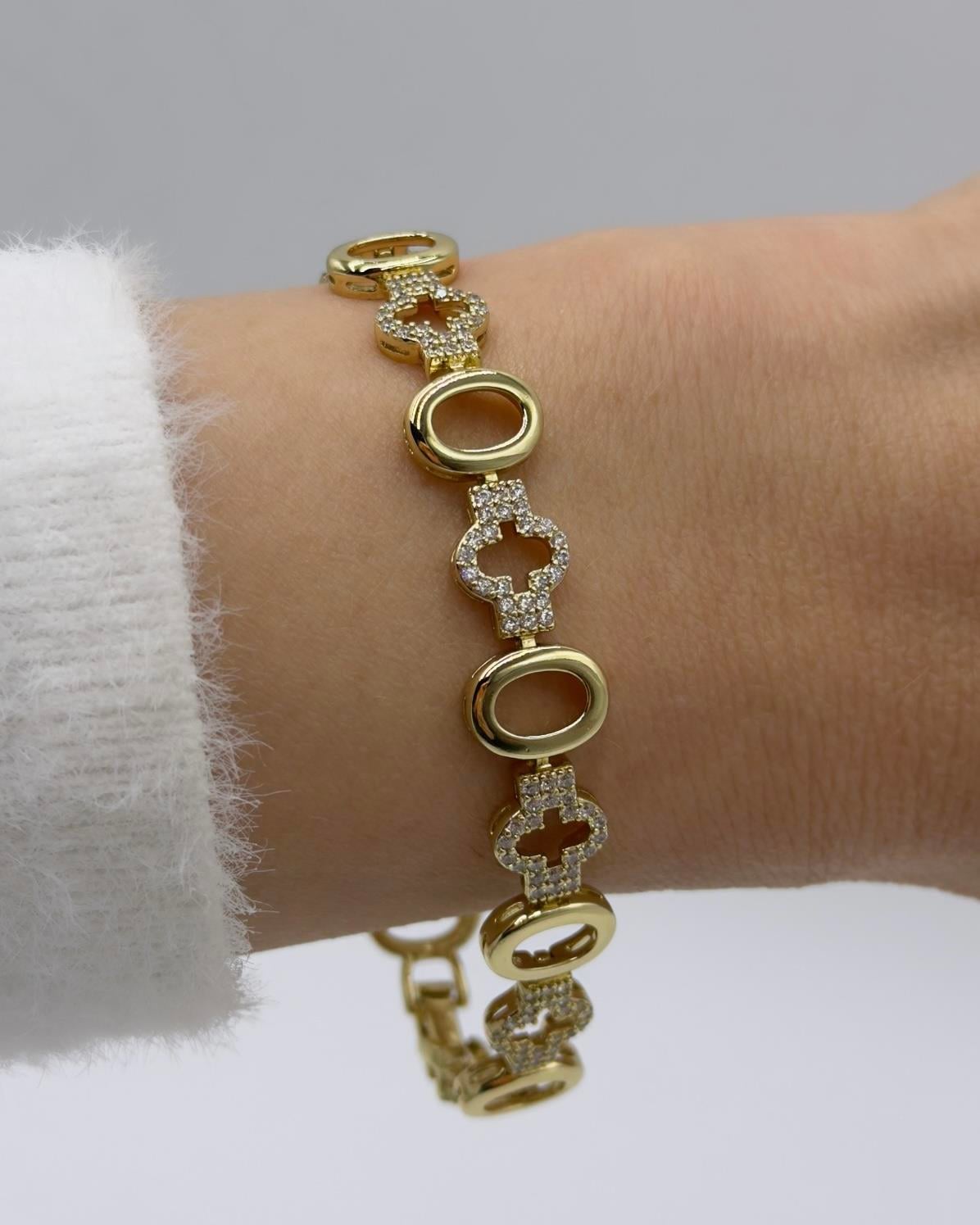 Vip 14 K Taş Bağlıntılı Oval Bileklik