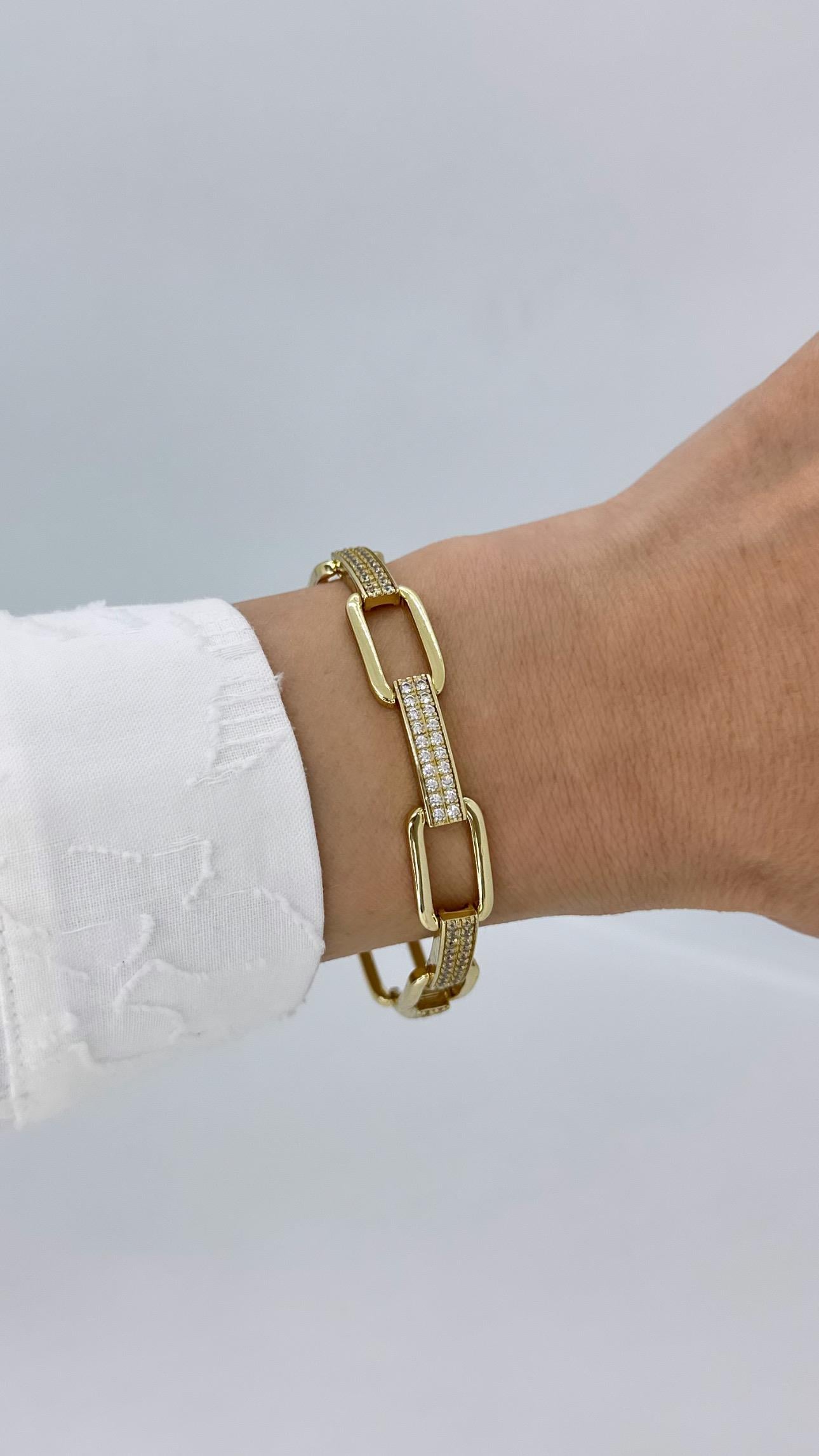 Vip 14 K Taşlı Ataş Bileklik