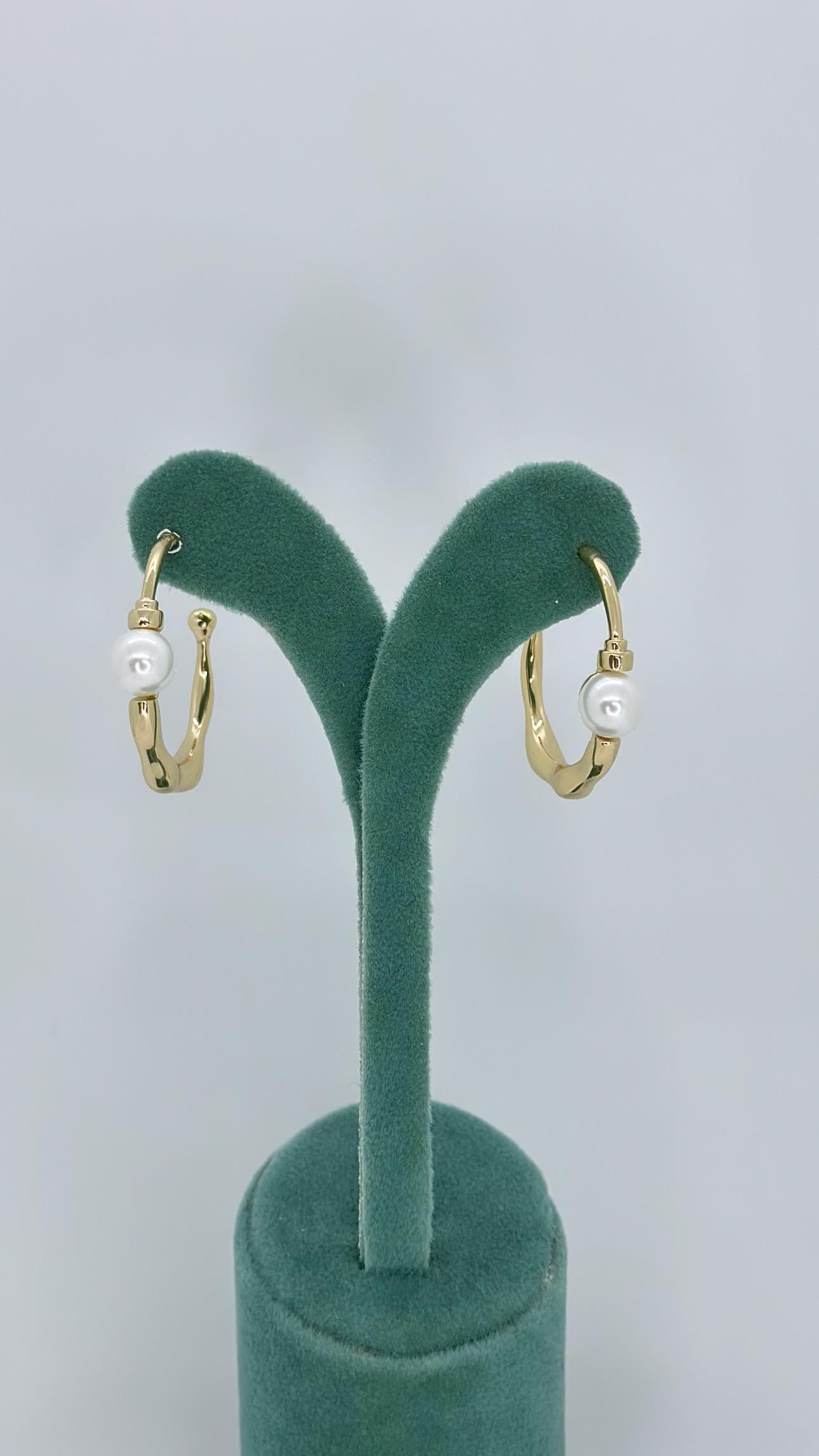 Vip 14 K Top İncili Halka Küpe