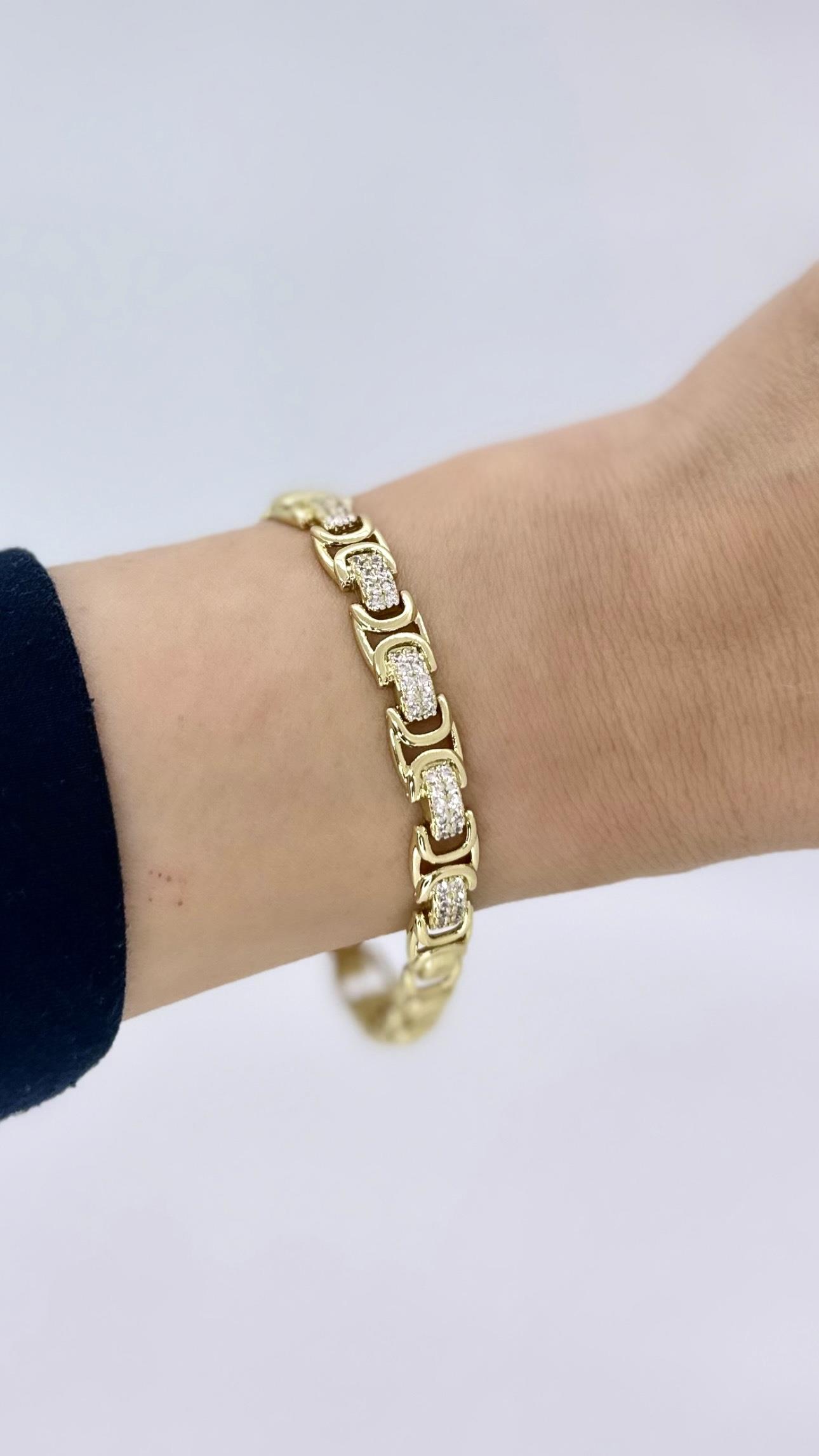 Vip 14 K Zirkon Taşlı Bileklik