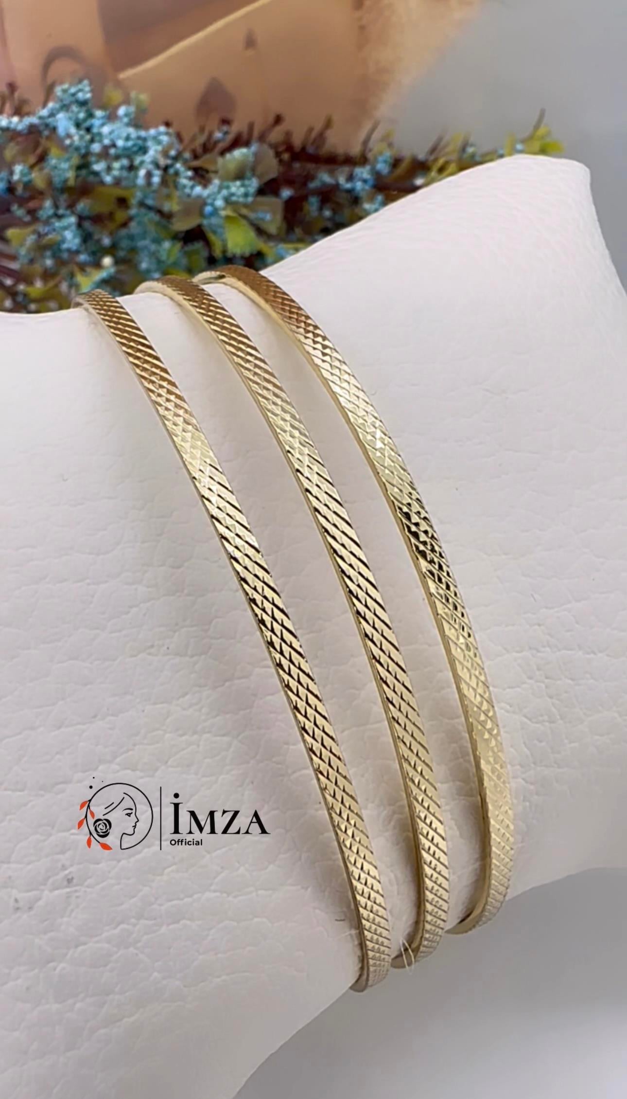 Vip 14k Desenli 3lü Ajda Bilezik 6,5