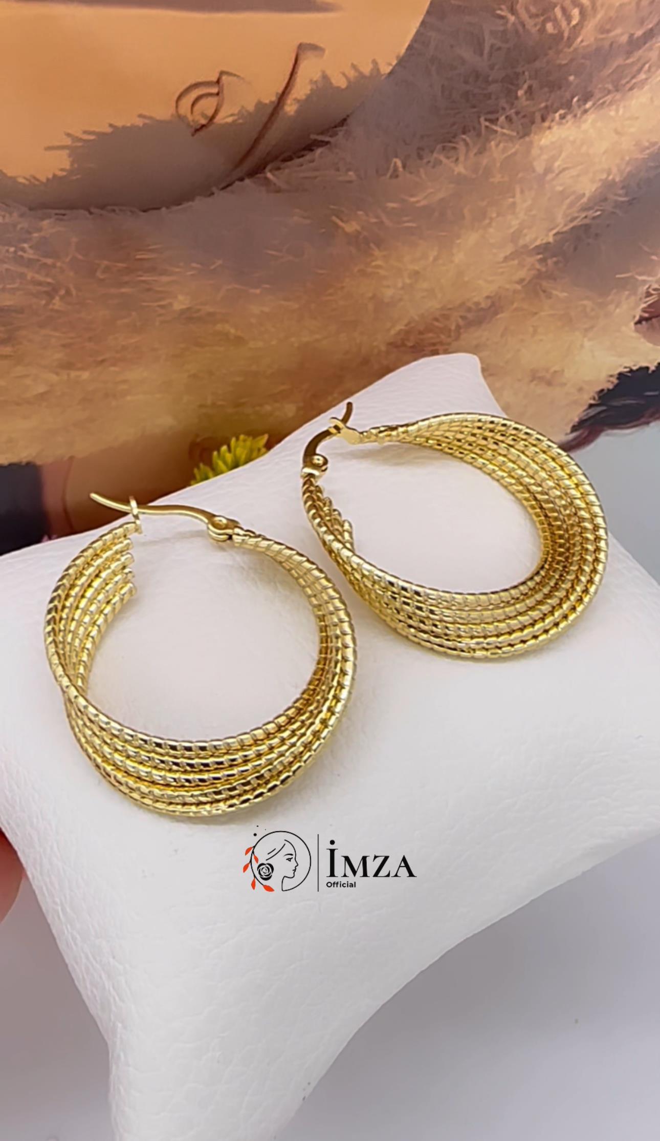 Vip Dalha Model Gold Geometrik Küpe