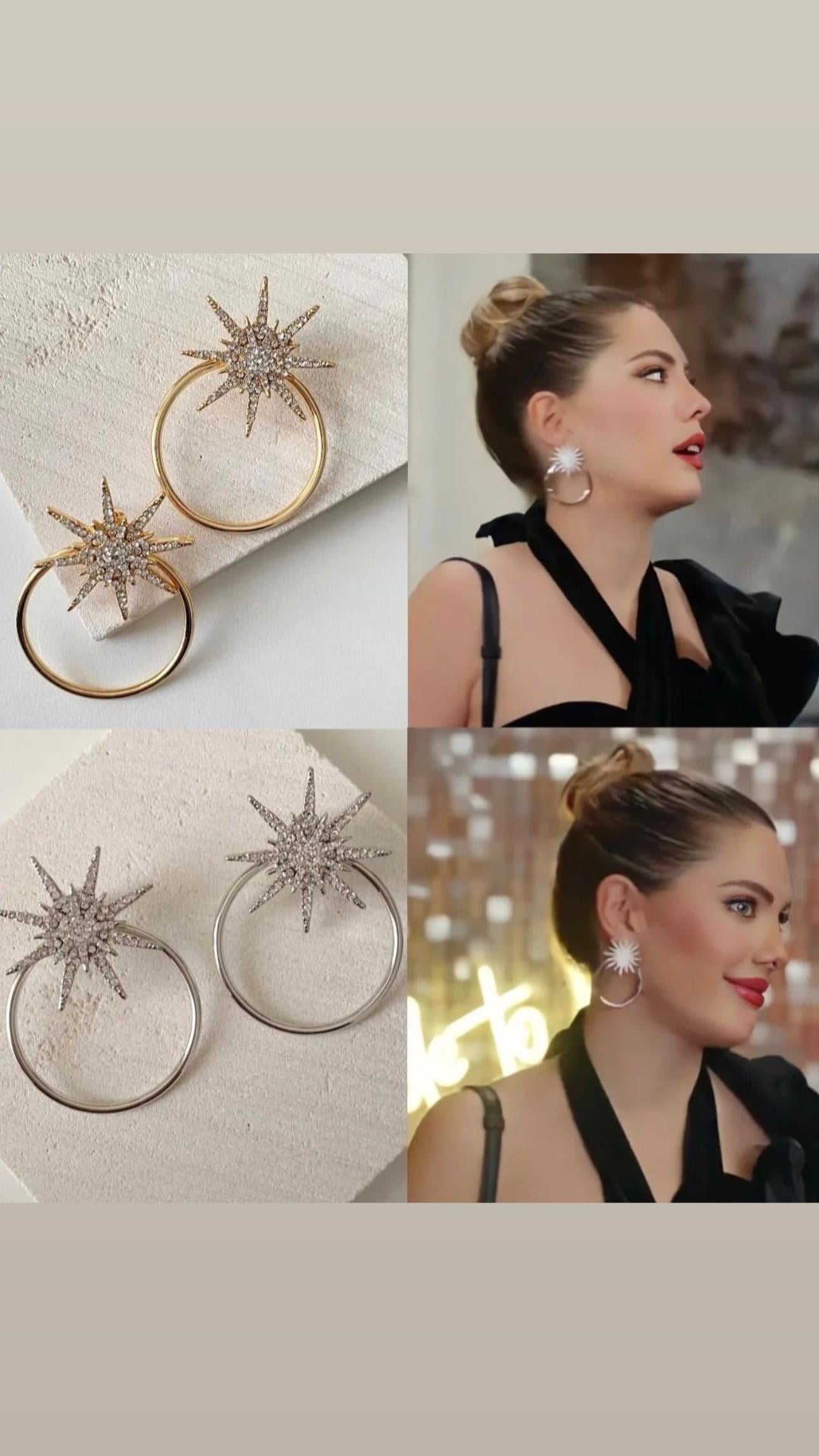 Vip Halkalı Yıldız Küpe