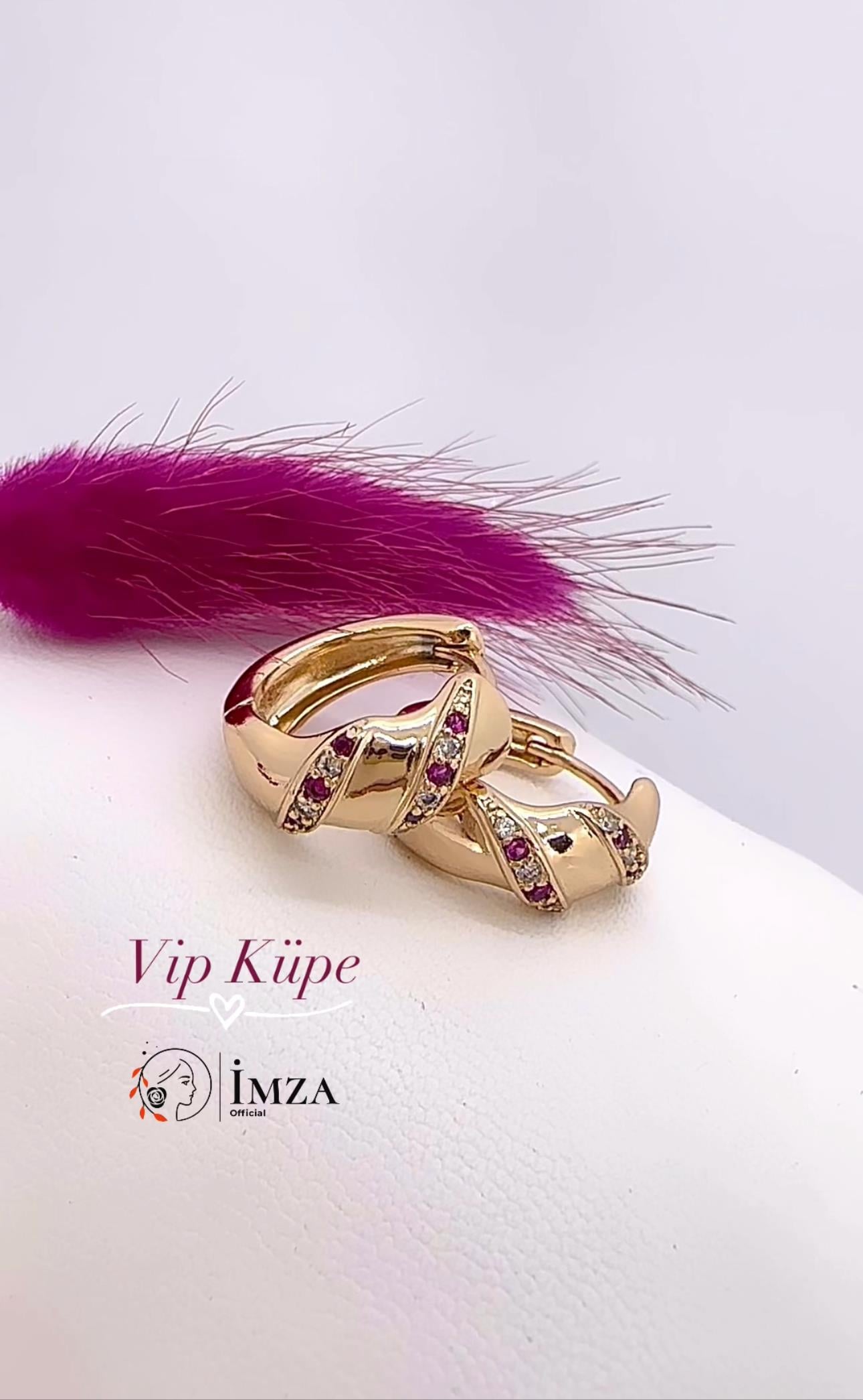Vip Renkli Taşlı Küpe