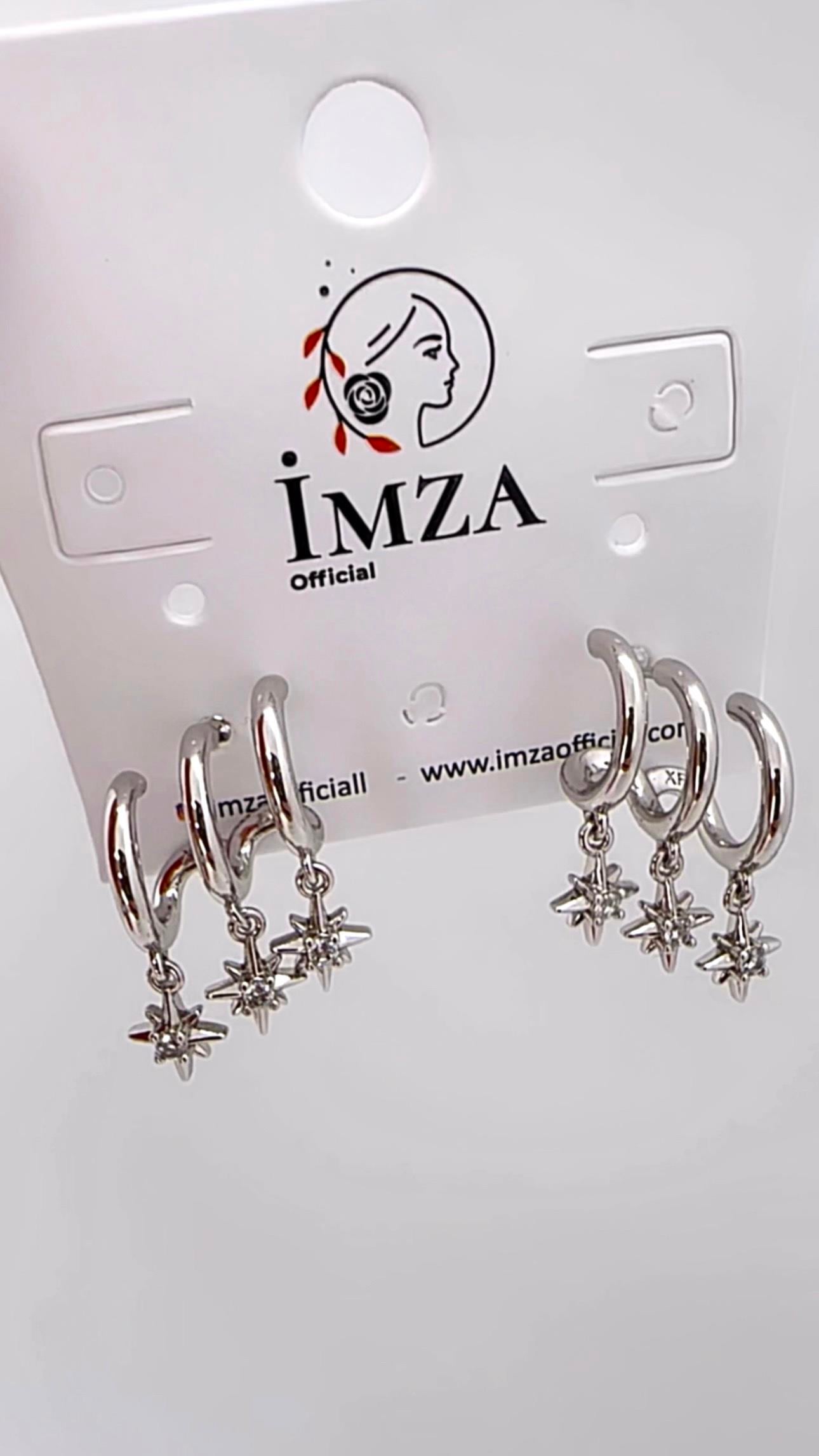 Vip Silver 3lü Yıldız Shakira Küpe