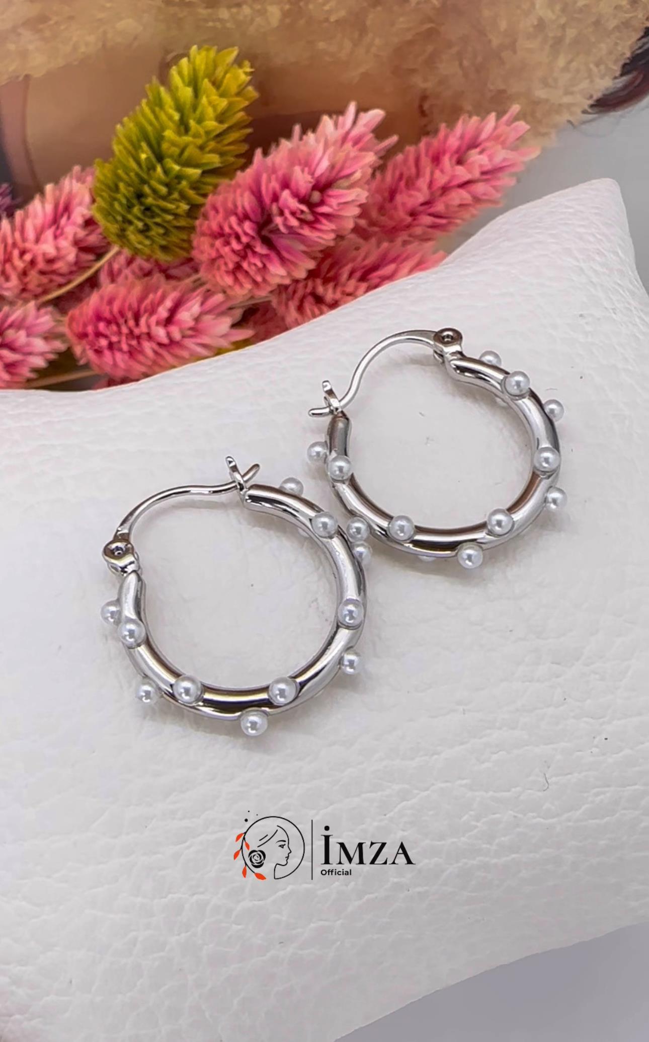 Vip Silver İncili Halkalı Küpe