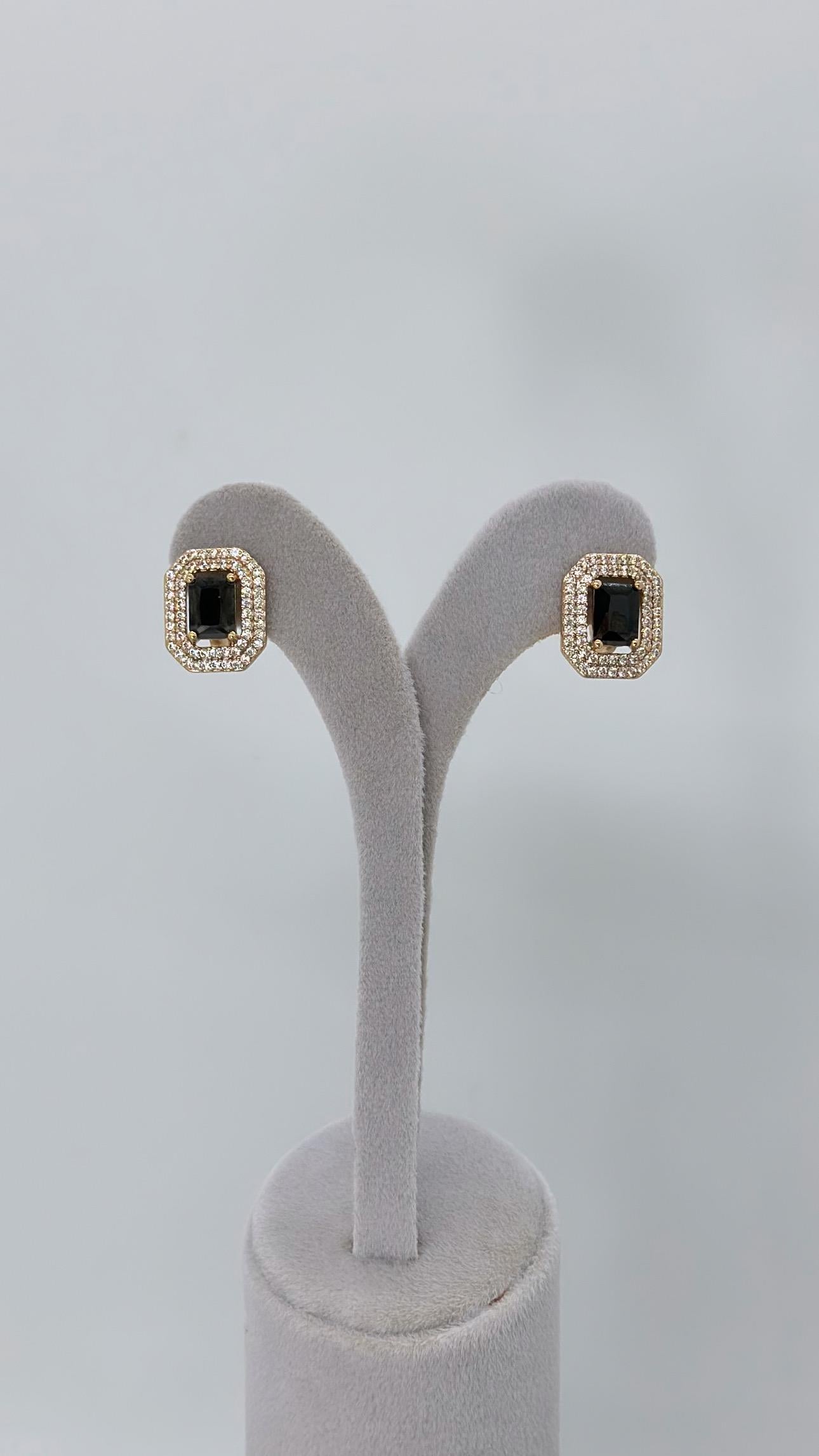 Vip Siyah Taşlı  Bağet Küpe