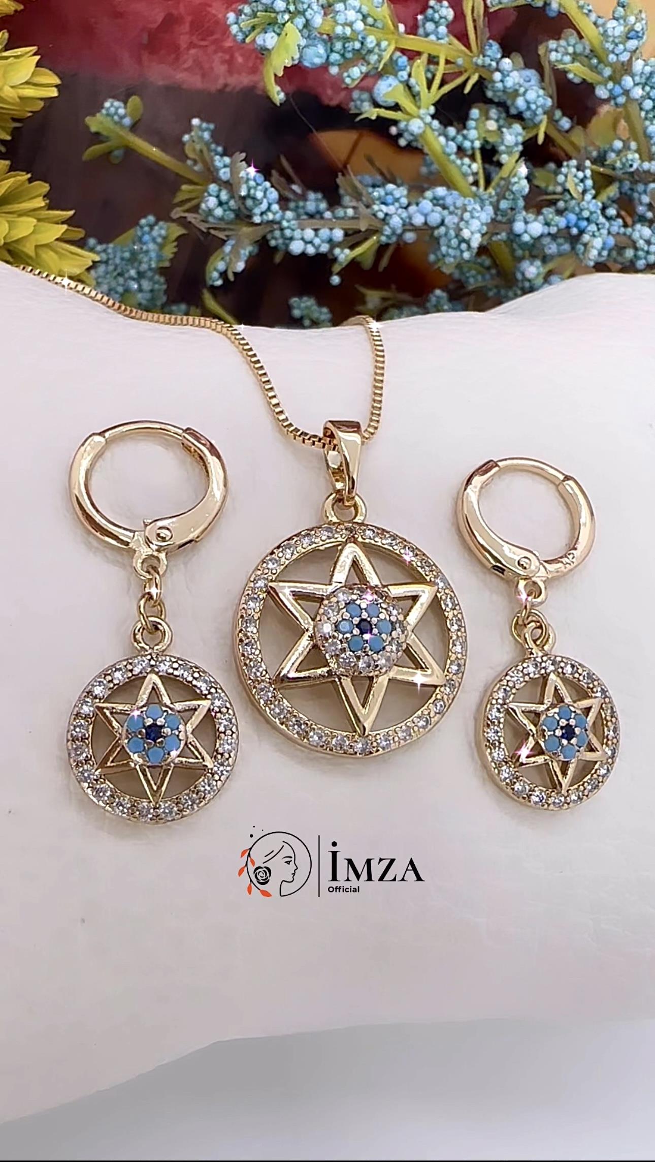 Vip Yıldız Kolye Küpe Takımı