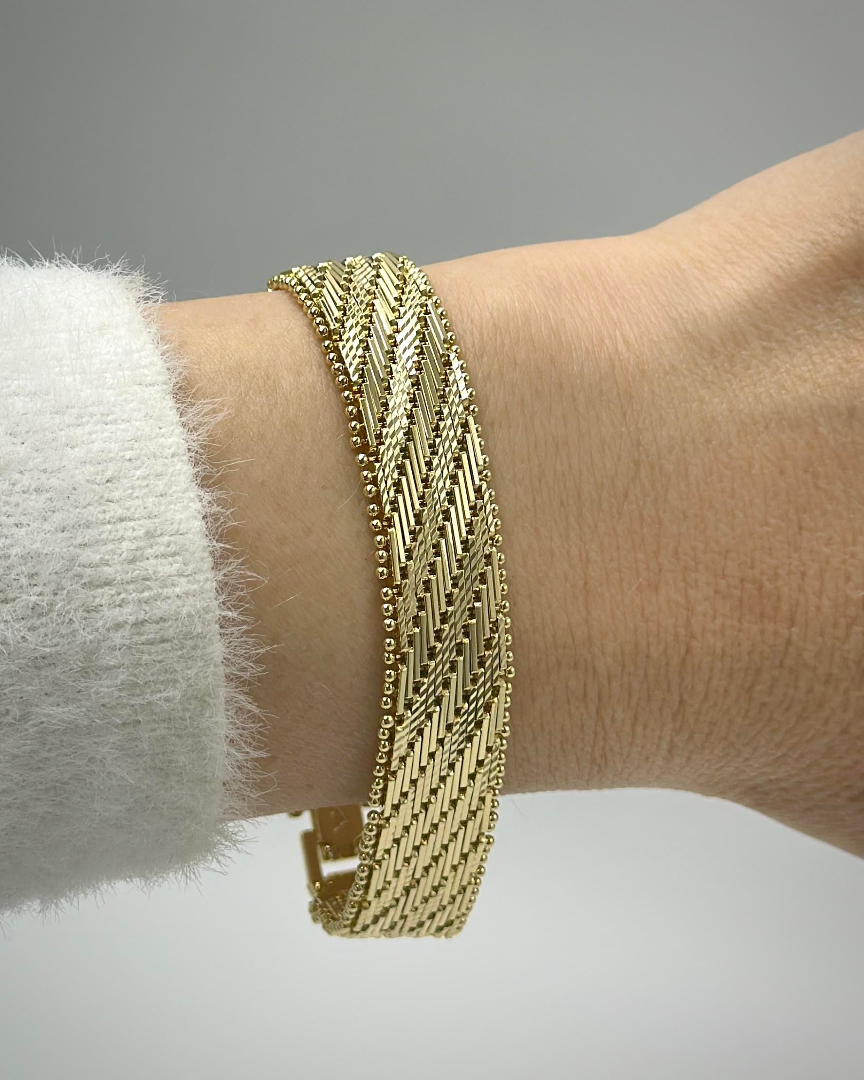 Vp 14 K Altın Kaplama Geniş Hasır Bileklik