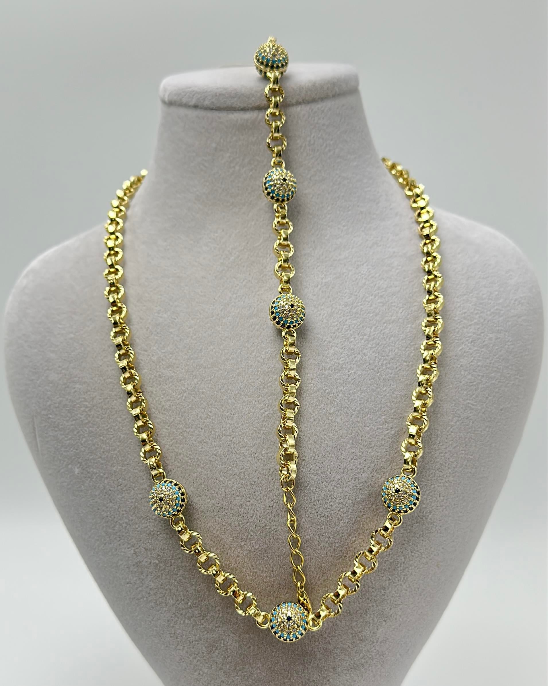 Vp 14 K Altın Kaplama Kaplan Gözü Kombin