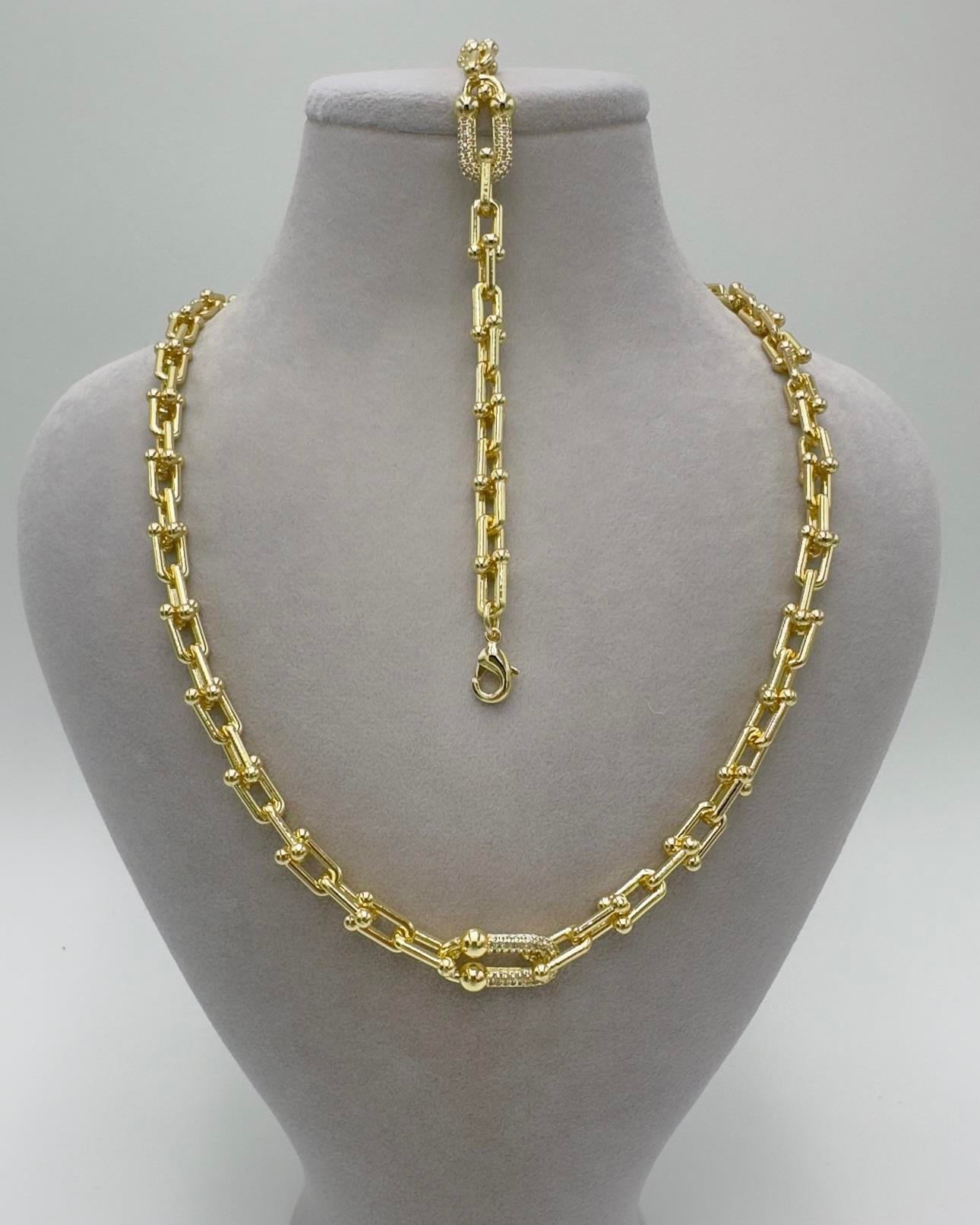 Vp 14 K Altın Kaplama Mapa Model Kolye/ Bileklik Kombin Set