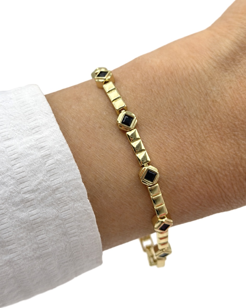 Vp 14 K Altın Kaplama Noir Gold Bileklik